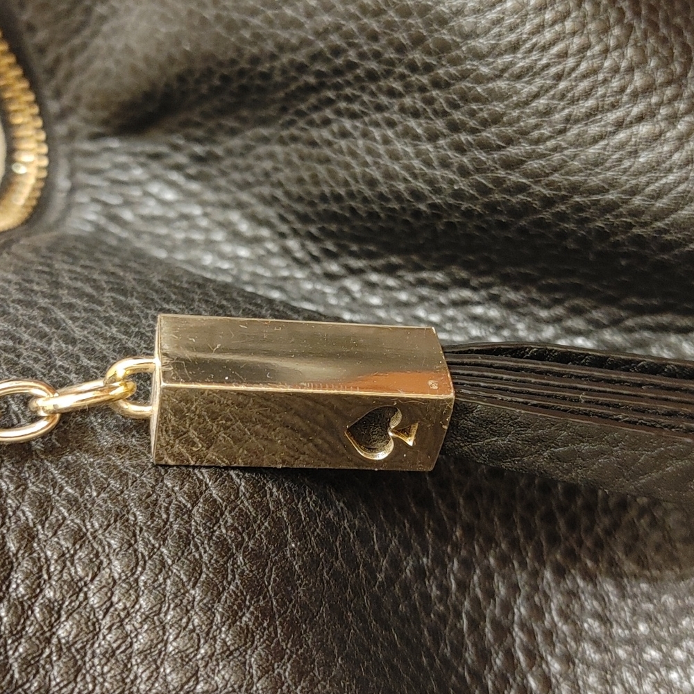 kate spade Black Pebbled Leather Crossbody Hobo with Tassel - Picture 2 of 6